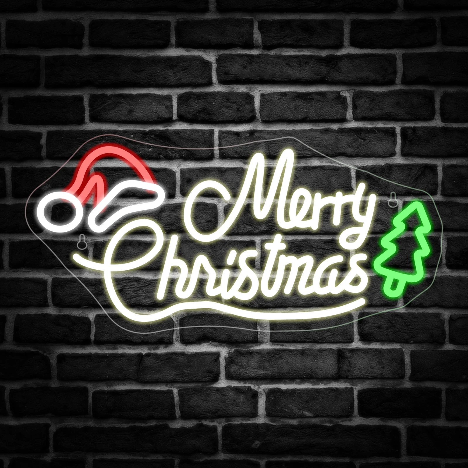 

Merry Christmas Tree Neon Sign Letters Xmas Led Light Up Sign Wall Decor Dimmable For Room Decoration For Bar Party Home Gifts