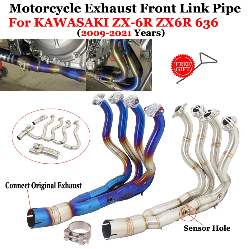 

Slip-On For KAWASAKI ZX6R 636 ZX-6R ZX 6R 2009 - 2021 Motorcycle Exhaust System Modify Muffler Escape Front Connect Link Pipe