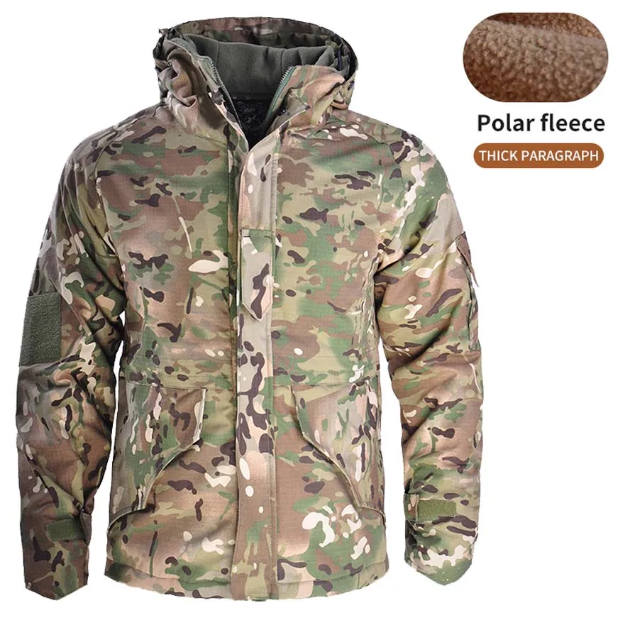 G8 Tactical Jacket Men's Waterproof Windbreaker Camo Uniform Hoodie Multi Pocket Winter Jacket for Men