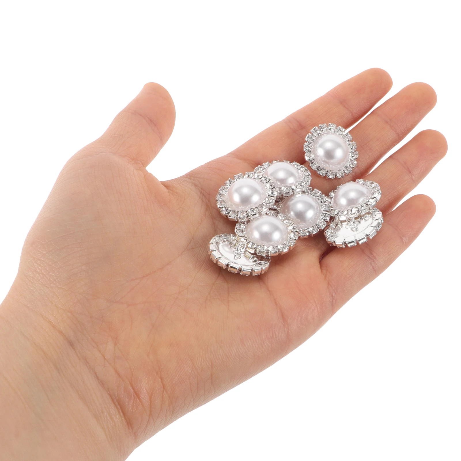 

20pcs Pearl Flower Rhinestone Buttons Shank Sewing Decorative Craft Diy Wedding Dress Bulk Sewing Buttons For Crafts Clothing
