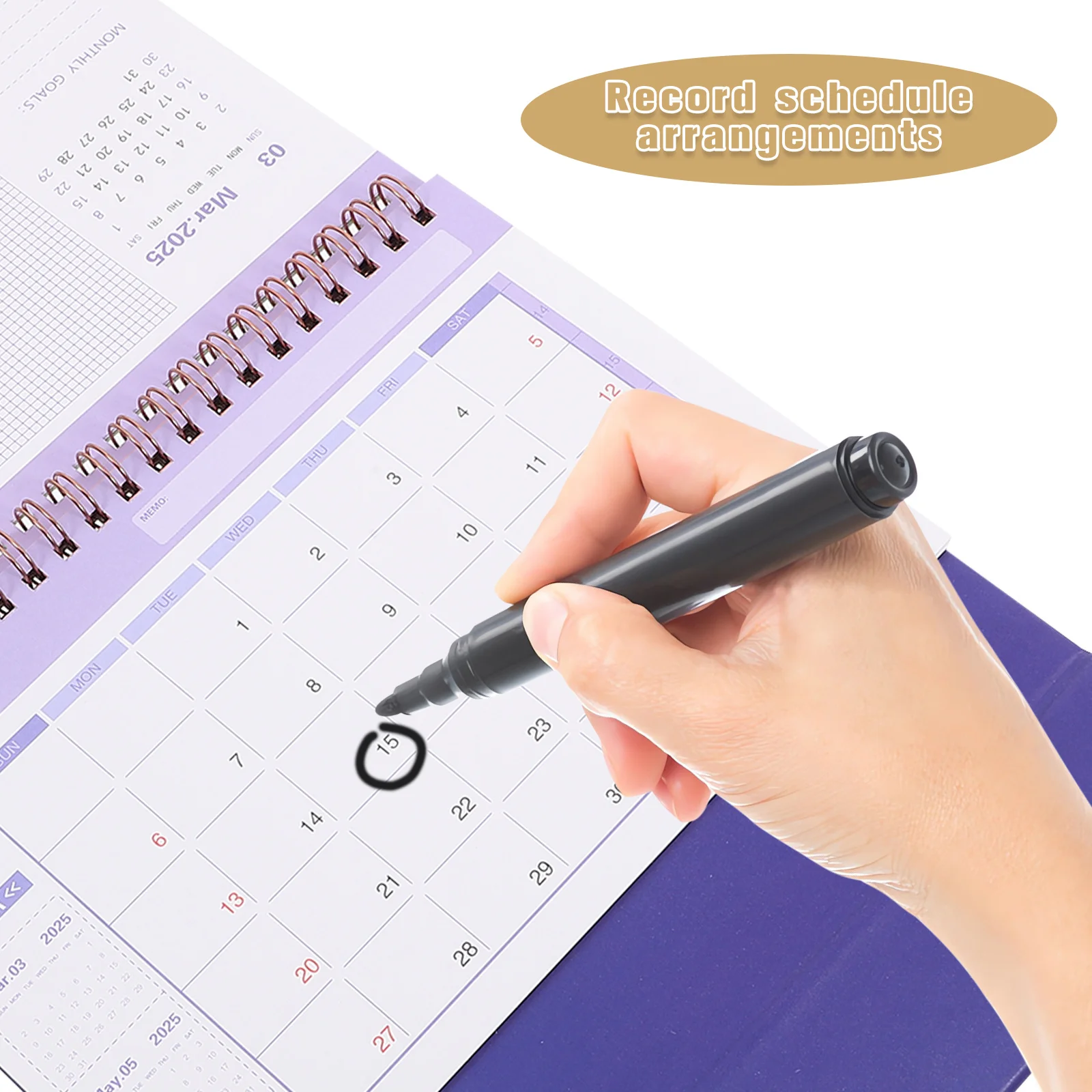 

English Desktop Calendar Thick Paper Minimalist Design Long Term Planning Office Desk Accessory Desk Calendar Office Supply