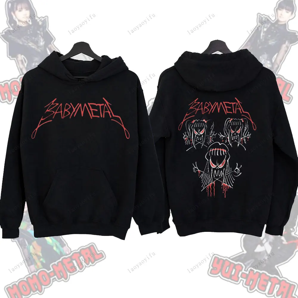 Babymetal Japanese Printed Hoodie Women's Autumn and Winter Hoodie Hot Sale Popular Loose Harajuku Pullover Street Fashion