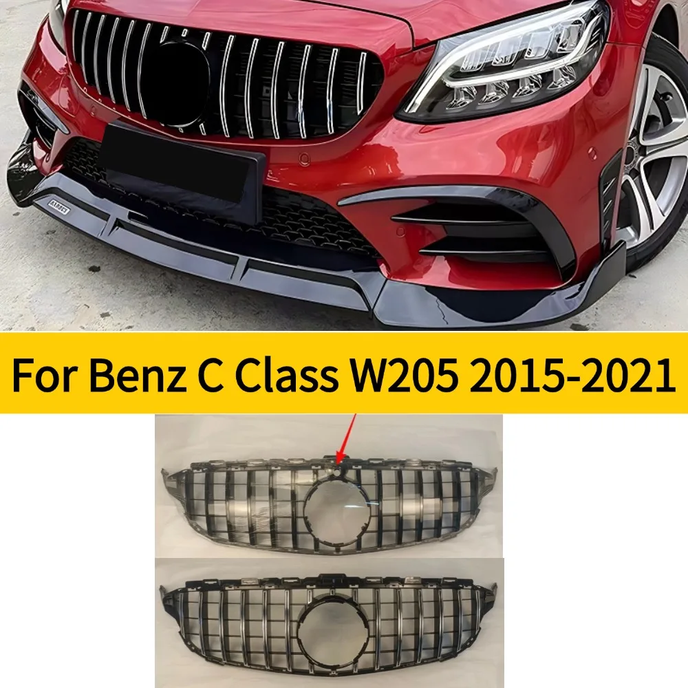 For 2015-2021 Mercedes Benz C W205 C205 S205 C180 C200 C250 C260 C300 Upgrade Front Radiator Grille Bumper Grill Grid Tuning Acc