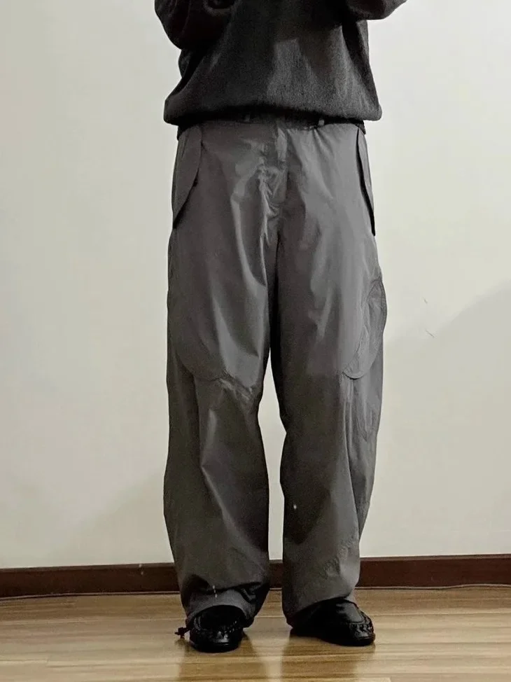 

GDW spiral three-dimensional loose nylon tooling casual pants multi-pocket drawstring corded paratrooper pants