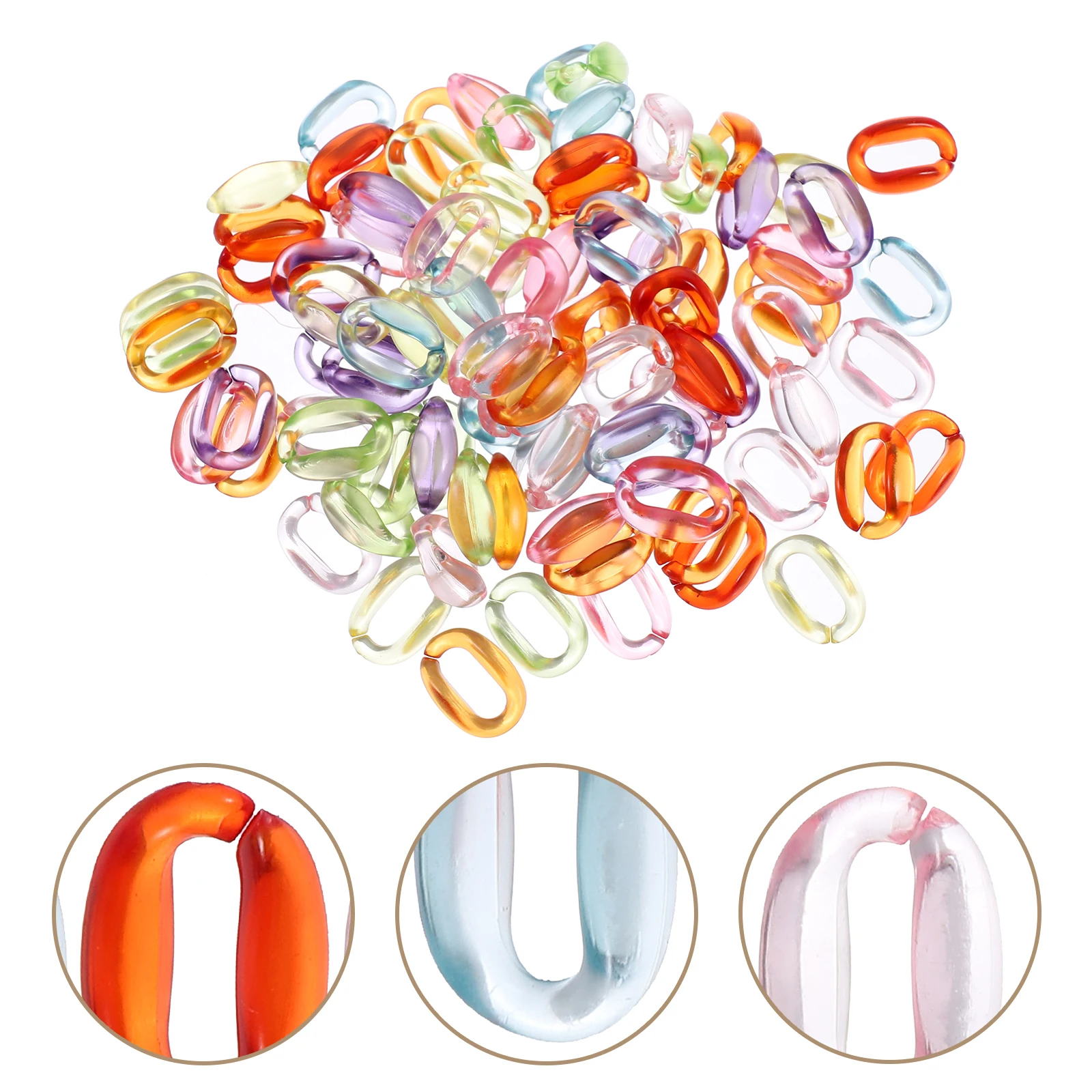 

800pcs Acrylic Chain Link Rings 6x11mm DIY Jewelry Making Supplies Craft Projects Phone Bag Chains Keychains Accessories