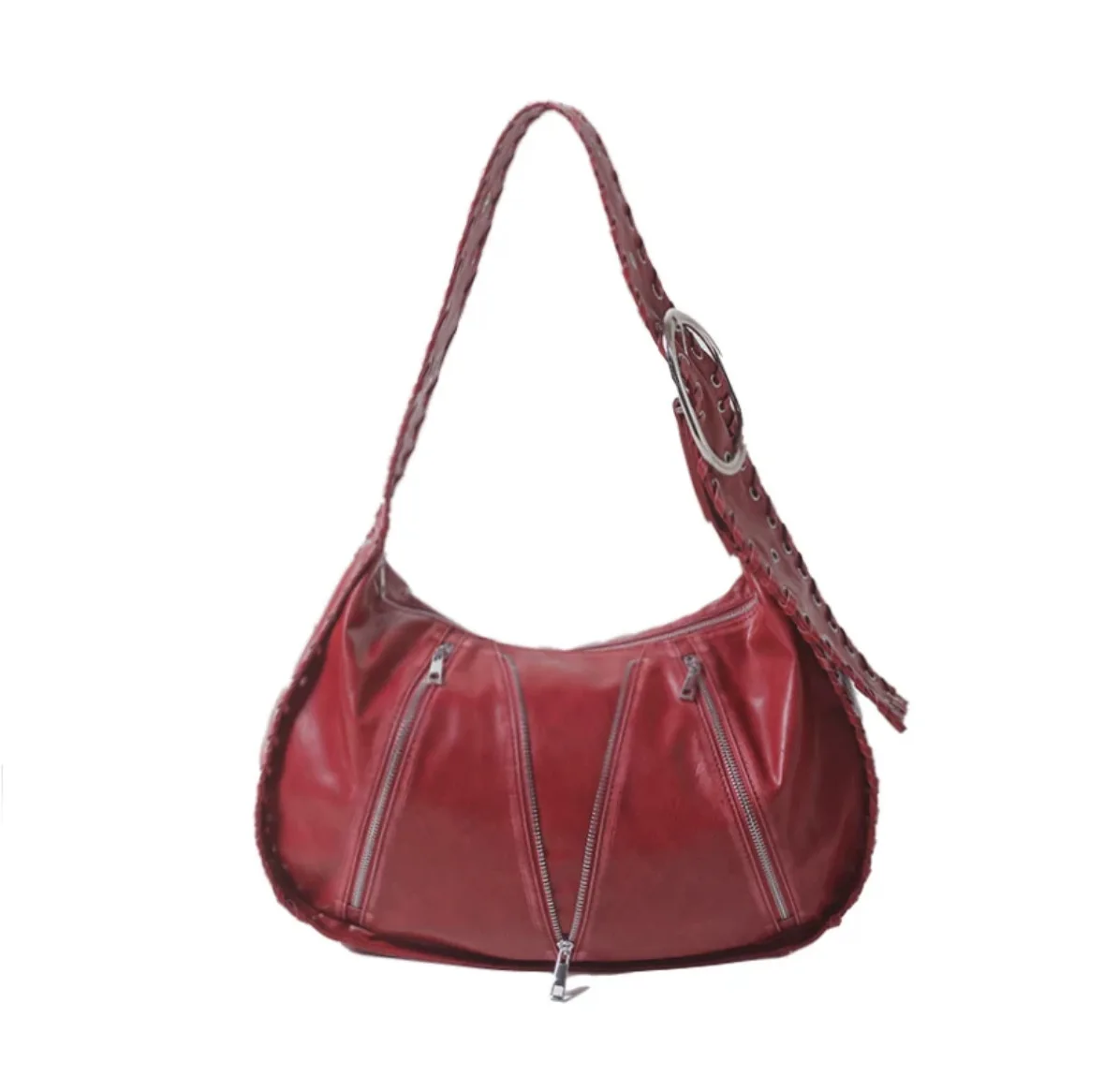 

Vintage Bag Women 2026 Fashion Angola Red Rivet Street Style Y2K Shoulder Bag Handbag High-Capacity