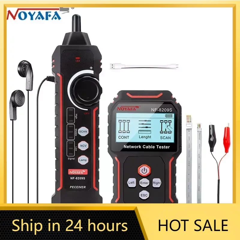 

NOYAFA NF-8209S Network Cable Tracker Machine Lan Tester Network Tools LCD Display Measure Length Wiremap Tester Cable Tracker