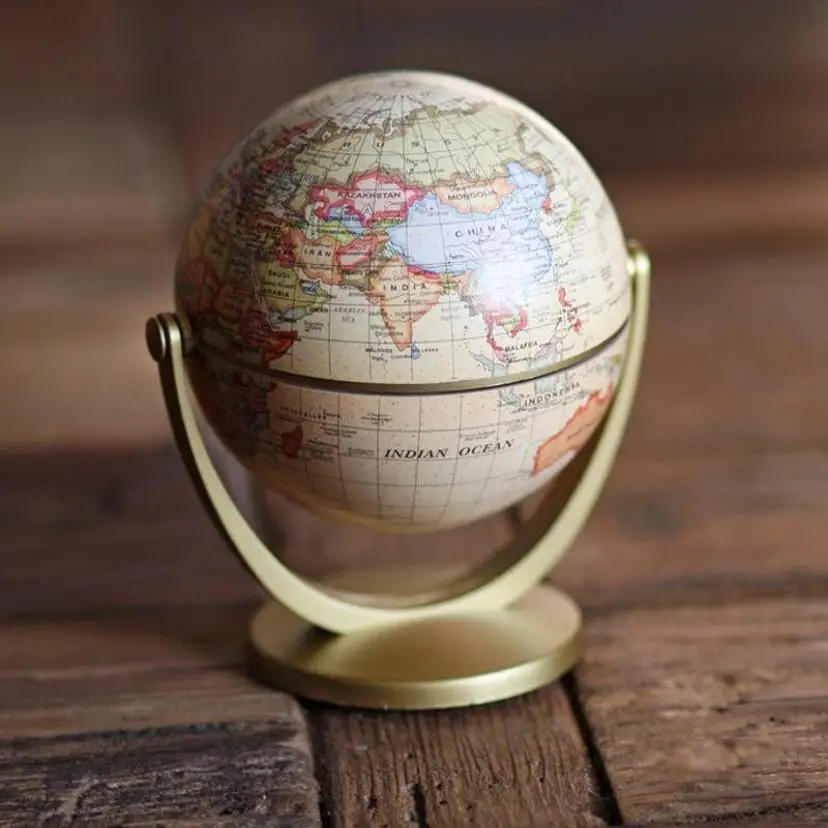 New Mini English World Globe Rotatable Desktop Ornament Geography Teaching Learning Supplies Creative School Office Table Decor