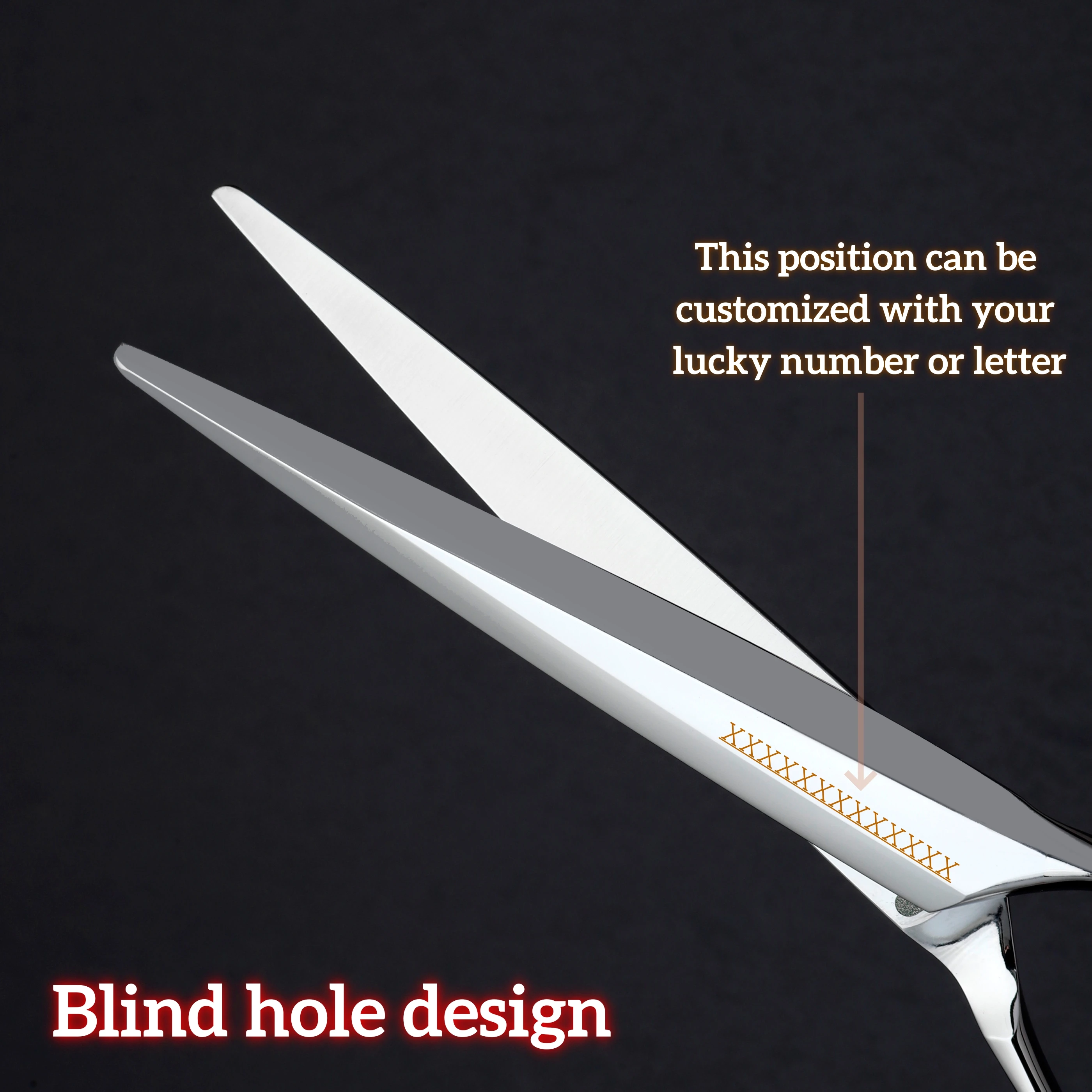 MURASAKI 6.3 inch Professional Hair Scissors，New-style Blind Hole Design Barber Shears，VG10 Cobalt Steel Barbershop Accessorie