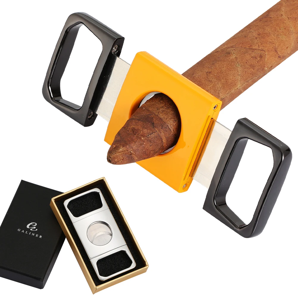 GALINER Luxury Cigar Cutter Puro Smoking Accessories Metal Sharp Guillotine Tobacco Cigar Knife Charuto Cutter