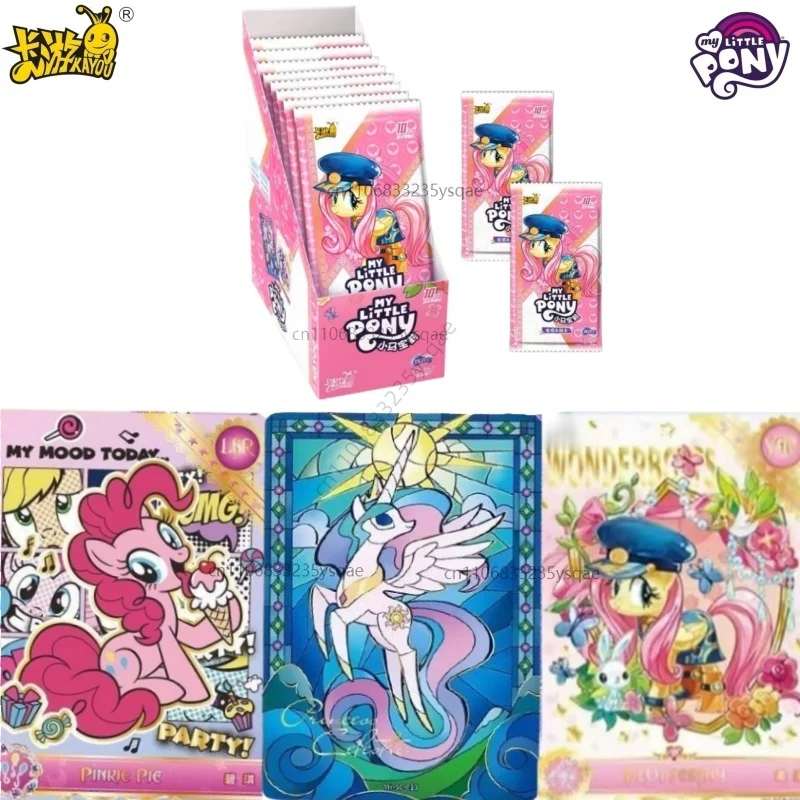KAYOU-tarjeta auténtica My Little Pony, bonita y divertida tarjeta eterna de amistad para fiesta, paquete Huiyue, tarjeta coleccionable de princesa, juguetes, regalos