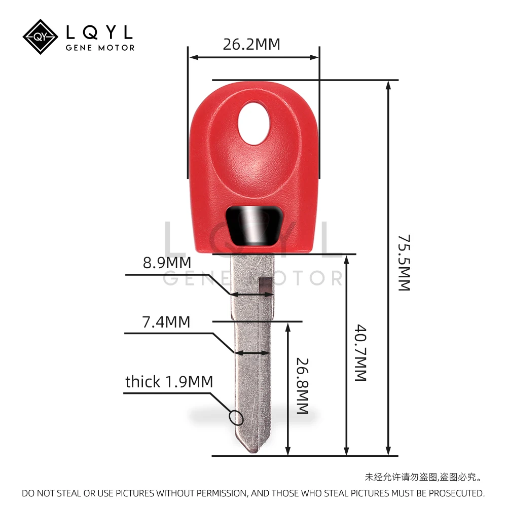 LQYL-llave en blanco para motocicleta, reemplazo de llaves sin cortar para Ducati 748, 749, 848, 999, 1098, 1198, 600, 620, 696, 900, S2R, S4R, ST3