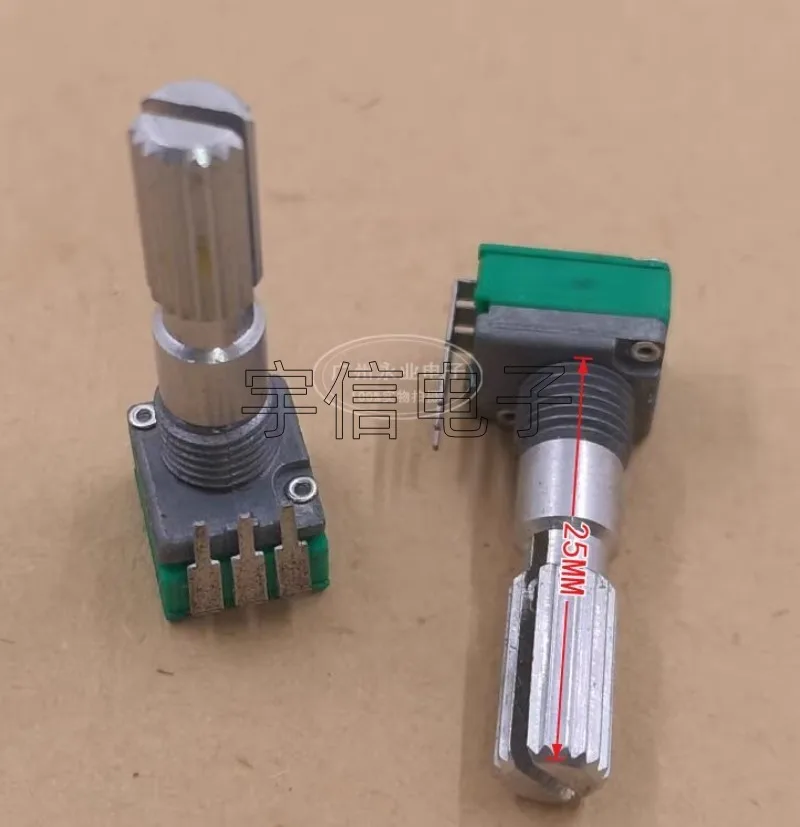 5PCS RK097N Single-link Potentiometer B20K Step 41 Dot Spindle 25MM Amplifier Audio Volume Adjustment Potentiometer B203 3-Pin