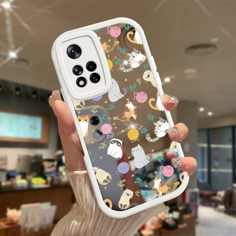 Cute Animal Fasion Phone Case For POCO F3 F5 M4 X3 X4 NFC Pro For Xiaomi 13 12 13 11 10 5G Lite Plus Makeup Mirror Coque Cover