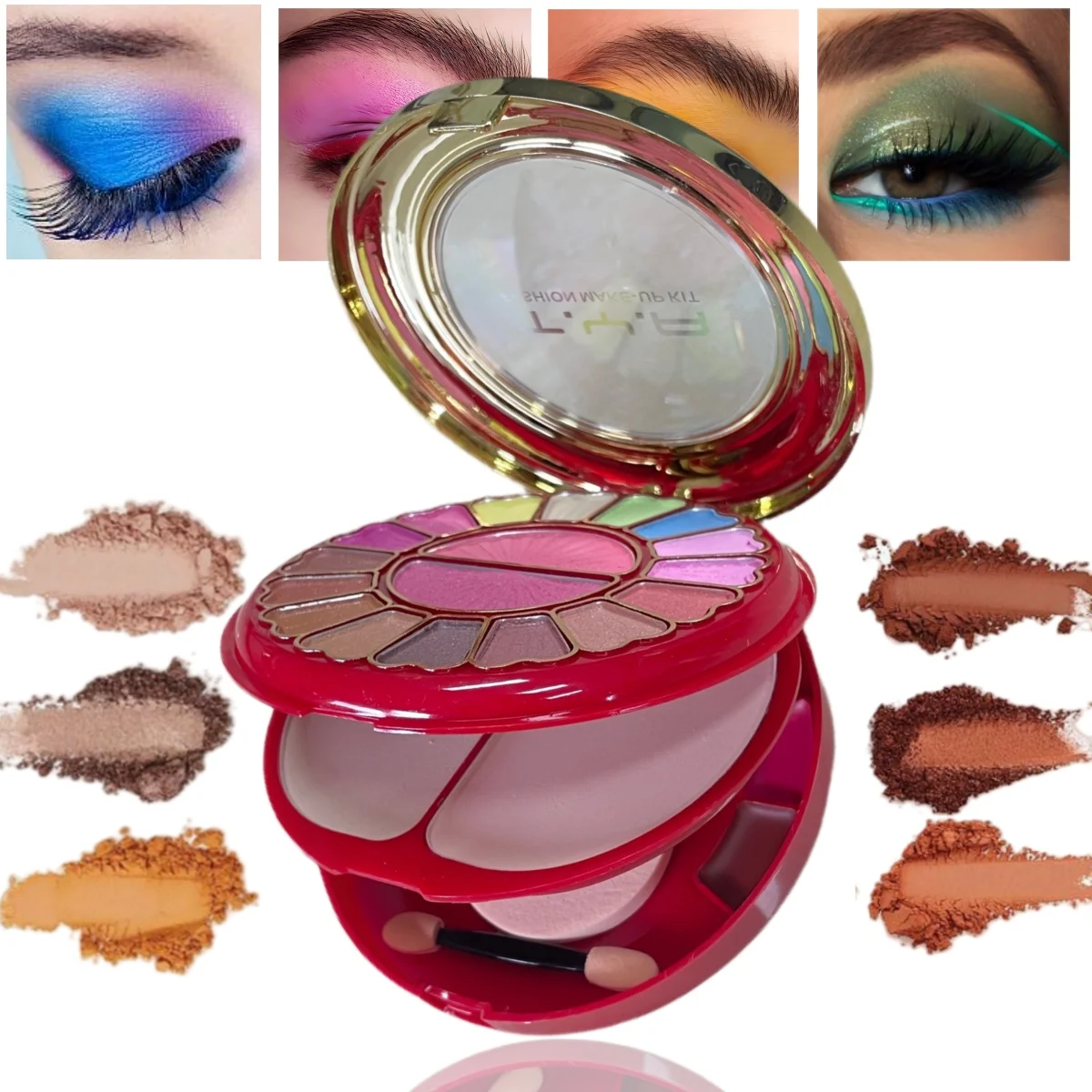 Ultimate 24-Color High-Quality Professional Makeup Palette Gift Box | With Mirror + Complete Set of Brushes | Eyeshadow, Blush, Lip Gloss, and Powder All-In-One Set | Stage-Level Makeup to Everyday Nude Makeup | Valentine's Day Essentials for Girlfriends/Newbies