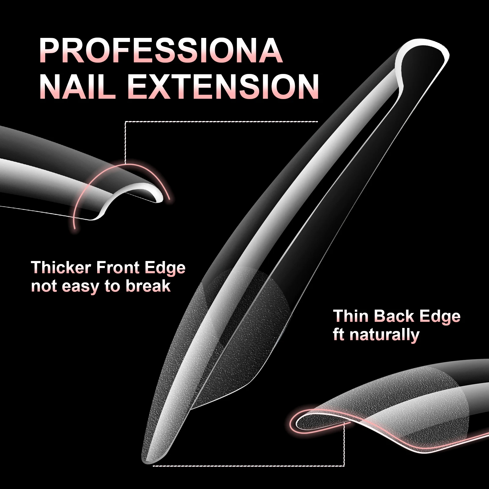 120 Stück Halbmatte Verlängerungs-Gel-Tips, Mandel-, Stiletto-, Coffin- und French-Form, Künstliche Nägel, Vollabdeckung, Acryl, für Salon und Zuhause, Press-On-Nägel – Detail 7
