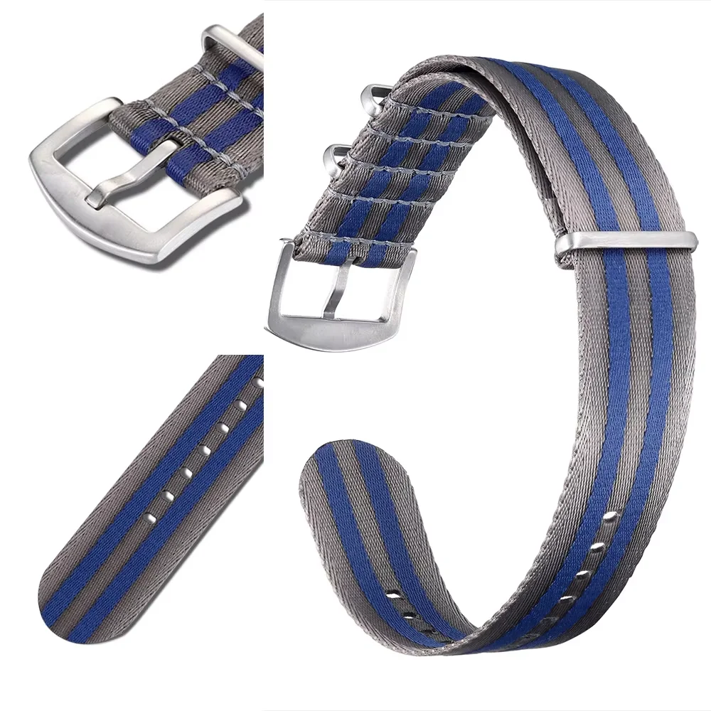 High Quality Seatbelt Nylon Watch Strap 20/22/24mm Universal Type Sports Troops Parachute Pilot Military Nylon Watch Bands +Box