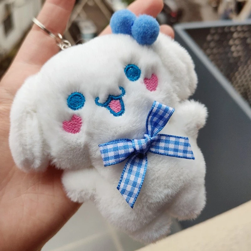 Kawaii Plush Doll Toy Cute Cartoon Hello Kitty Kuromi My Melody Cinnamoroll Plushie Keychain Bags Pendant Decoration Gift