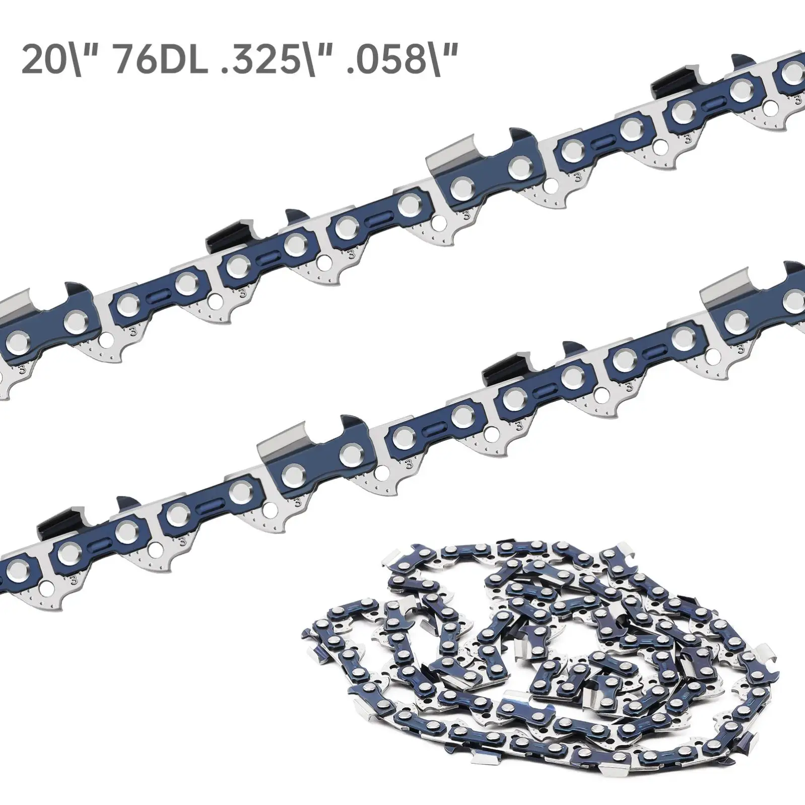 20 inch 0.325 inch Pitch 0.058 inch Gauge 76 Drive Link Chainsaw Chain Fit for Husqvarna ,#65 Manganese Steel Saw Chain