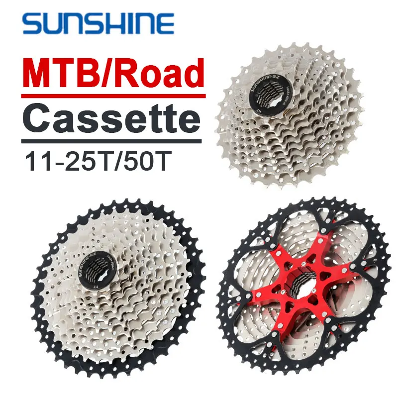 Sunshine 10 Speed MTB Cassette Road Bike Freewheel 46T 44T 42T 40T 36T 32T 10S Mountain Bicycle Part 10V K7 for Shimano M4100