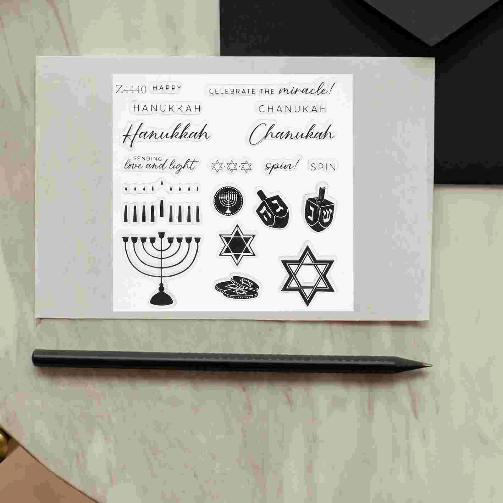 Stamps Hanukkah Die Journaling Dessert Silicone for Crafting Black Scrapbooking Supplies