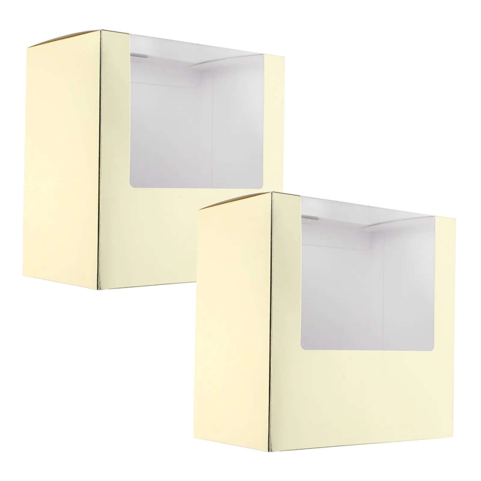 2Pcs Hat Packaging Boxes Square Paper Fold Hat Box Window Design Clear Display Case Travel Storage for Baseball Caps Organizer view 3