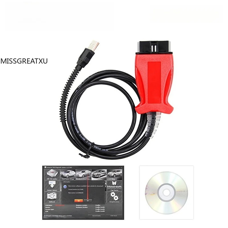 OBD2 Diagnostic Scanner Cable UCDS PRO+ V1.27.001 Auto Fault Detector with Software CD Disc FOR Ford Car
