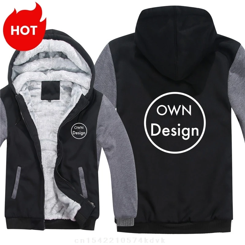 Verdicken Machen Sie Ihr Design Text Sweatshirt Herren Jacke Hoody Diy  Logo Custom Design Hoodies Männer Coole Mantel