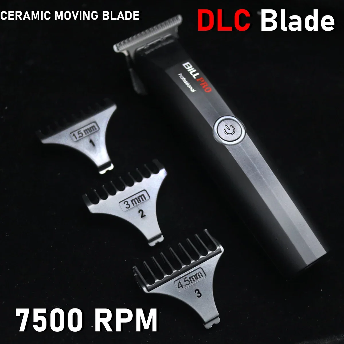 BillPRO BL-931 Beard Trimmer for Men DLC T-Blade Zero Gapped Cordless Professional Hair Clipper Hair Trimmer Finishing Machine