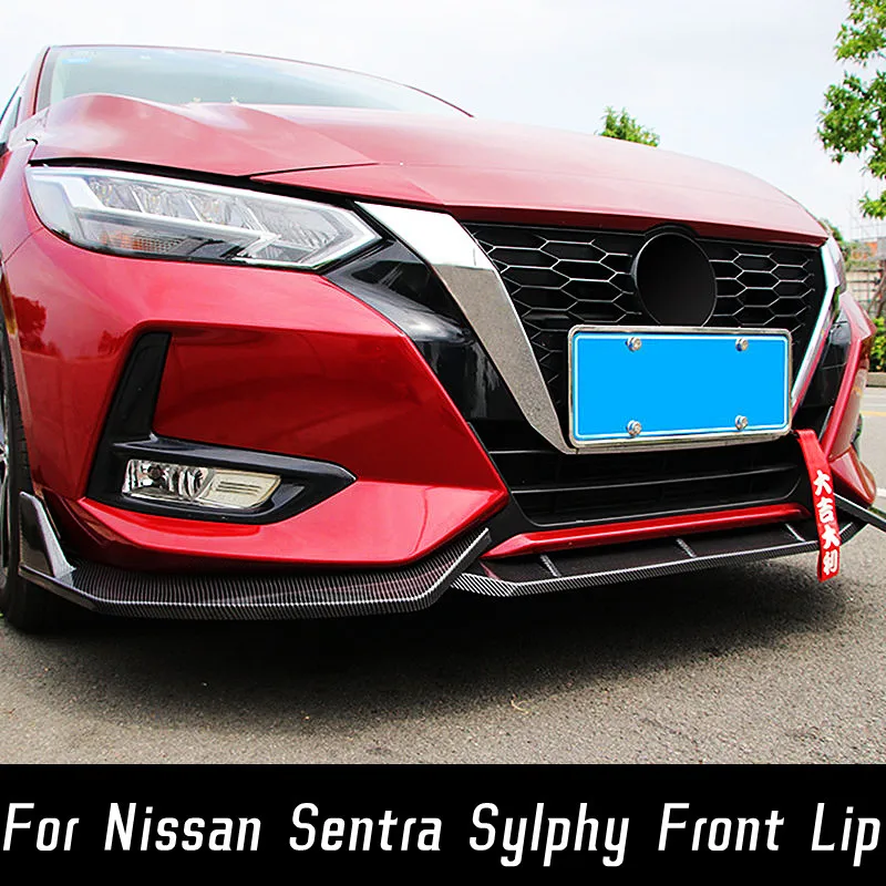 

For 2016-2022 Nissan Sentra Sylphy Car Accessories Front Bumper Splitter Lip Chin Spoiler Body Kit Diffuser Protector Guard