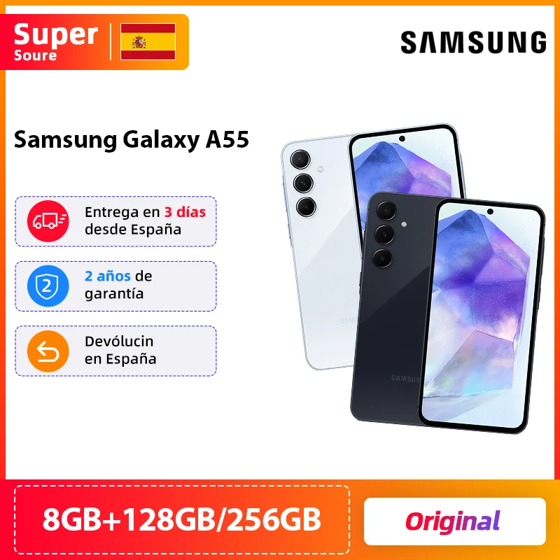 Global Version Samsung Galaxy A55 5G Smartphone 120Hz Super AMOLED Display 50MP Main Camera 5000mAh Battery Bluetooth 5.3 Mobile