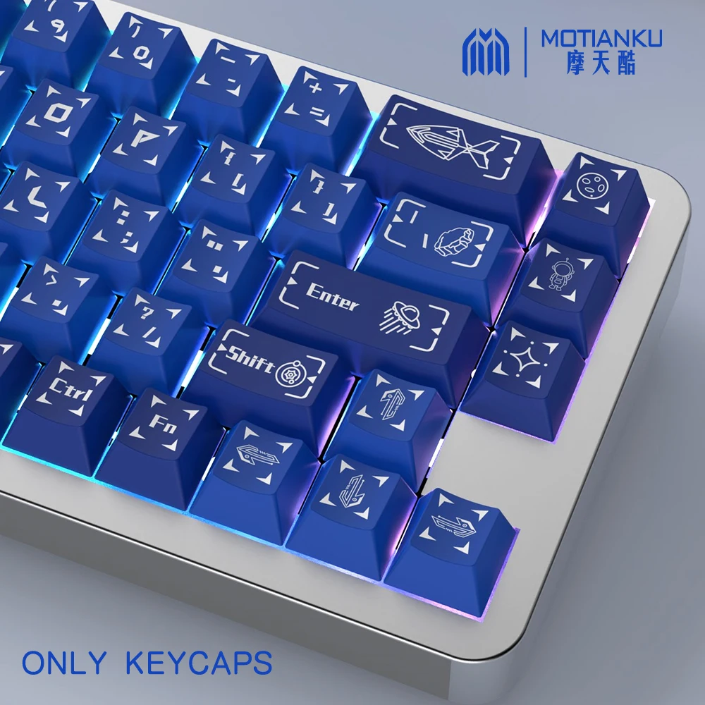 Imagem -06 - Teclados Originais do Tema para Teclado Mecânico Perfil Cereja Anime Bonito Keycap Pbt com Layout Iso Barra de Espaço 7u Personalizado