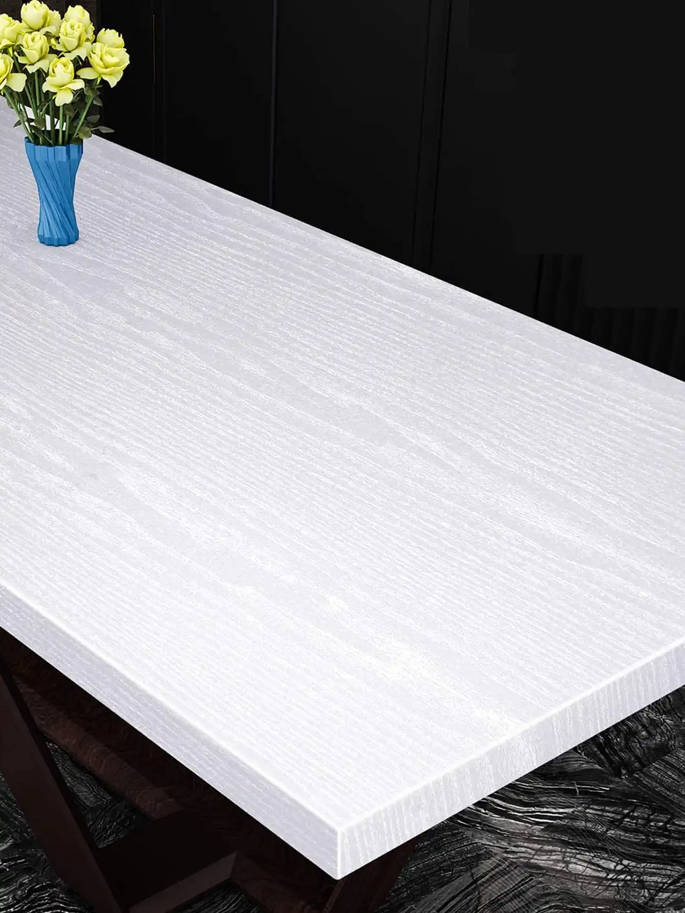 40cm×300/500cm Vinyl White Wood Grain Decor Contact Paper Self Adhesive Waterproof Removable Wallpaper for Furnitures Renovation