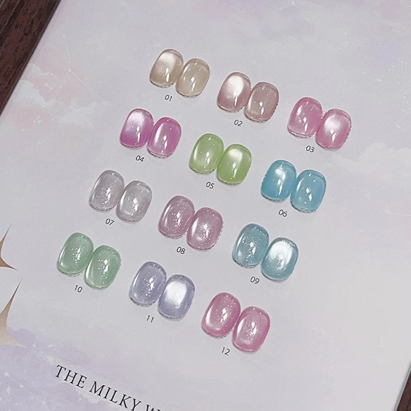 1-12 pz 15 ml Autunno Glitter per unghie Vetro colorato Occhio di gatto Gel Smalto per unghie UV LED Polimerizzazione Vacanza Regalo delle donne Nail Salon Kit fai da te