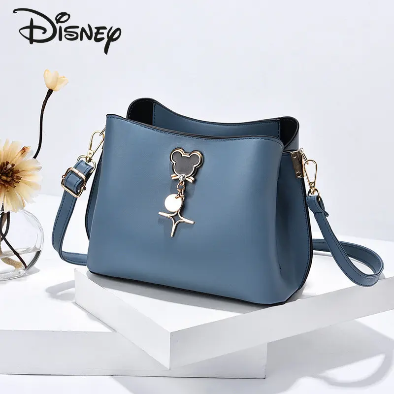 Disney-meninas Mickey Crossbody Bag, bolsa de ombro feminina, versátil, monocromática, popular, de alta qualidade, novo, moda