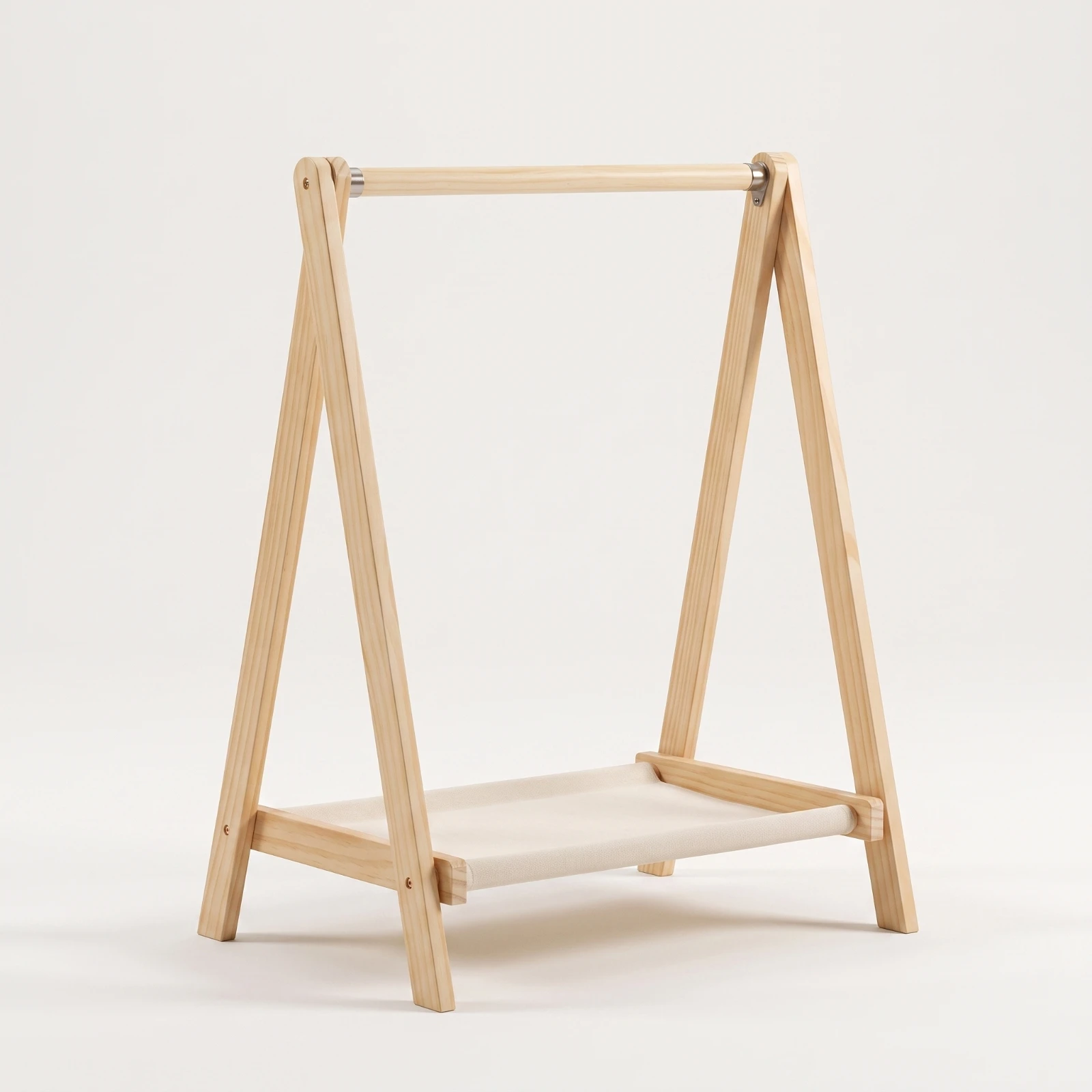 Folding Clothes Rack Minimalist Wooden Garment Rack Clothing Stand Stable Furniture Long-Lasting for Children, Bedroom, Nursery