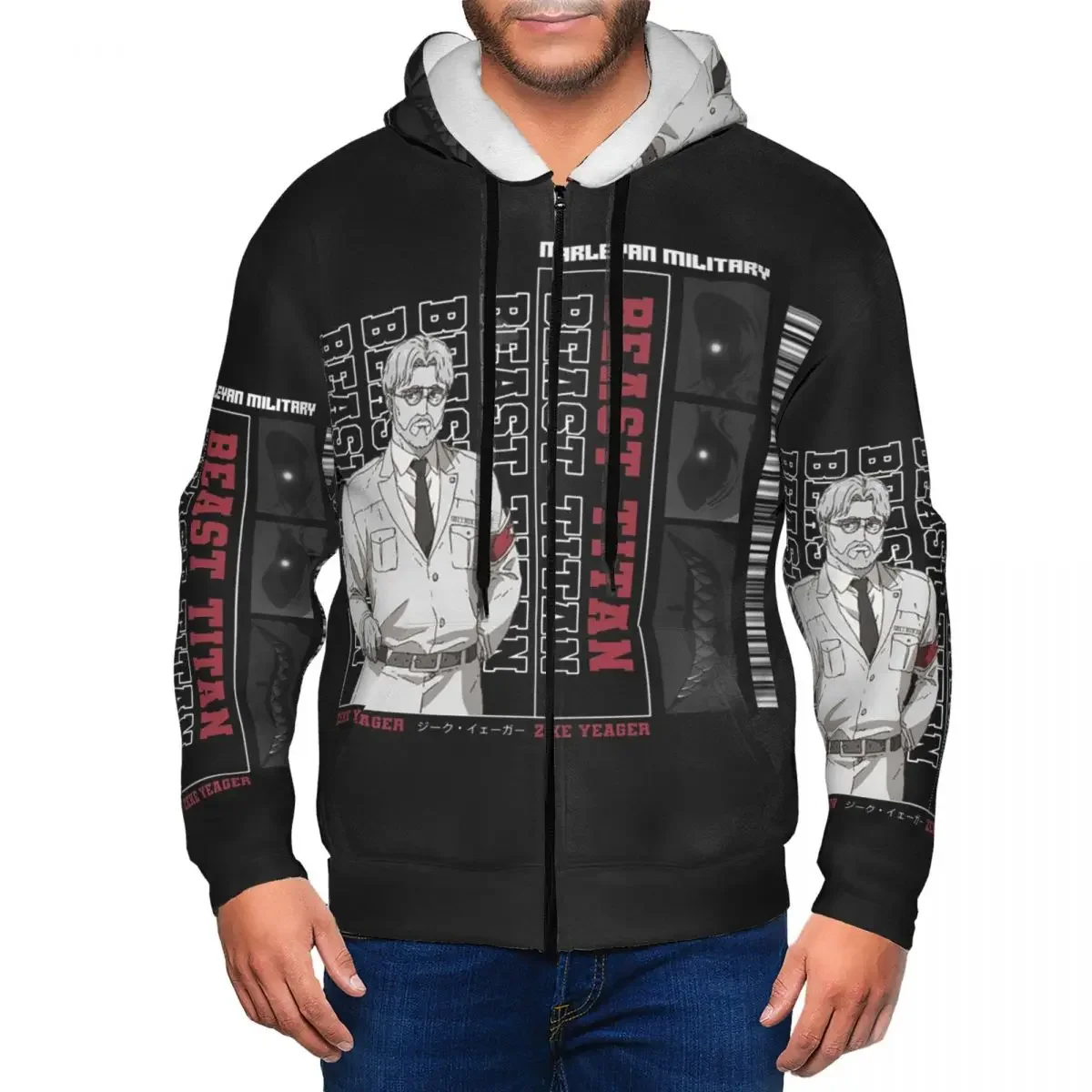 Attack On Titan Zeke Yeager Zipper Hoodies Harajuku Pullover Autumn Winter Men's Women's Sweatshirt Long Sleeve Tops