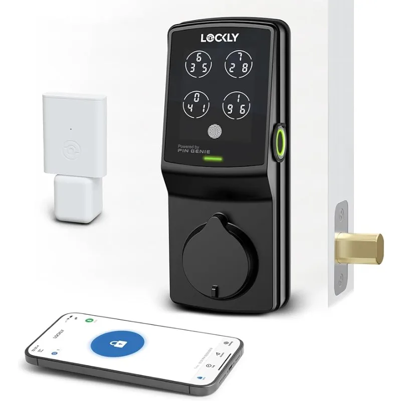 

Lockly Secure Pro, Wi-Fi Smart Deadbolt, БЕСКЛЮЧЕВОЙ замок для входной двери, PIN Genie®Клавиатура, 3D биометрический датчик отпечатков пальцев