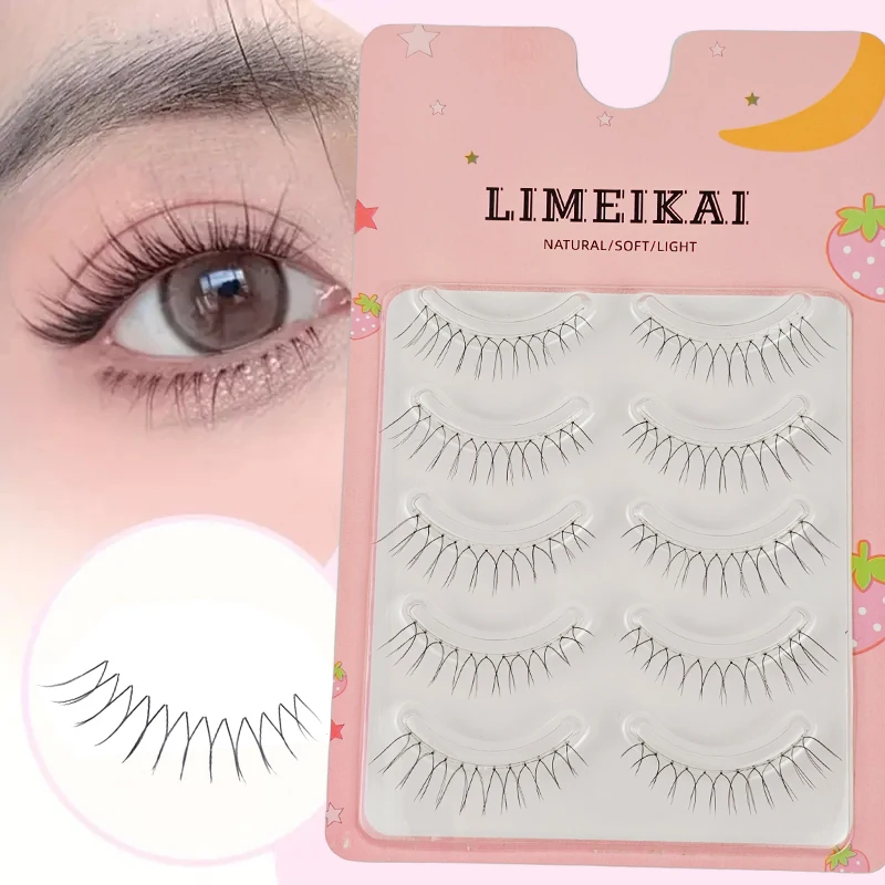 10 Paar falsche Wimpern im Anime-Stil, 11 mm, gekräuselt, C-förmig, Dicke 0,07, keine Verformung – Detail 8
