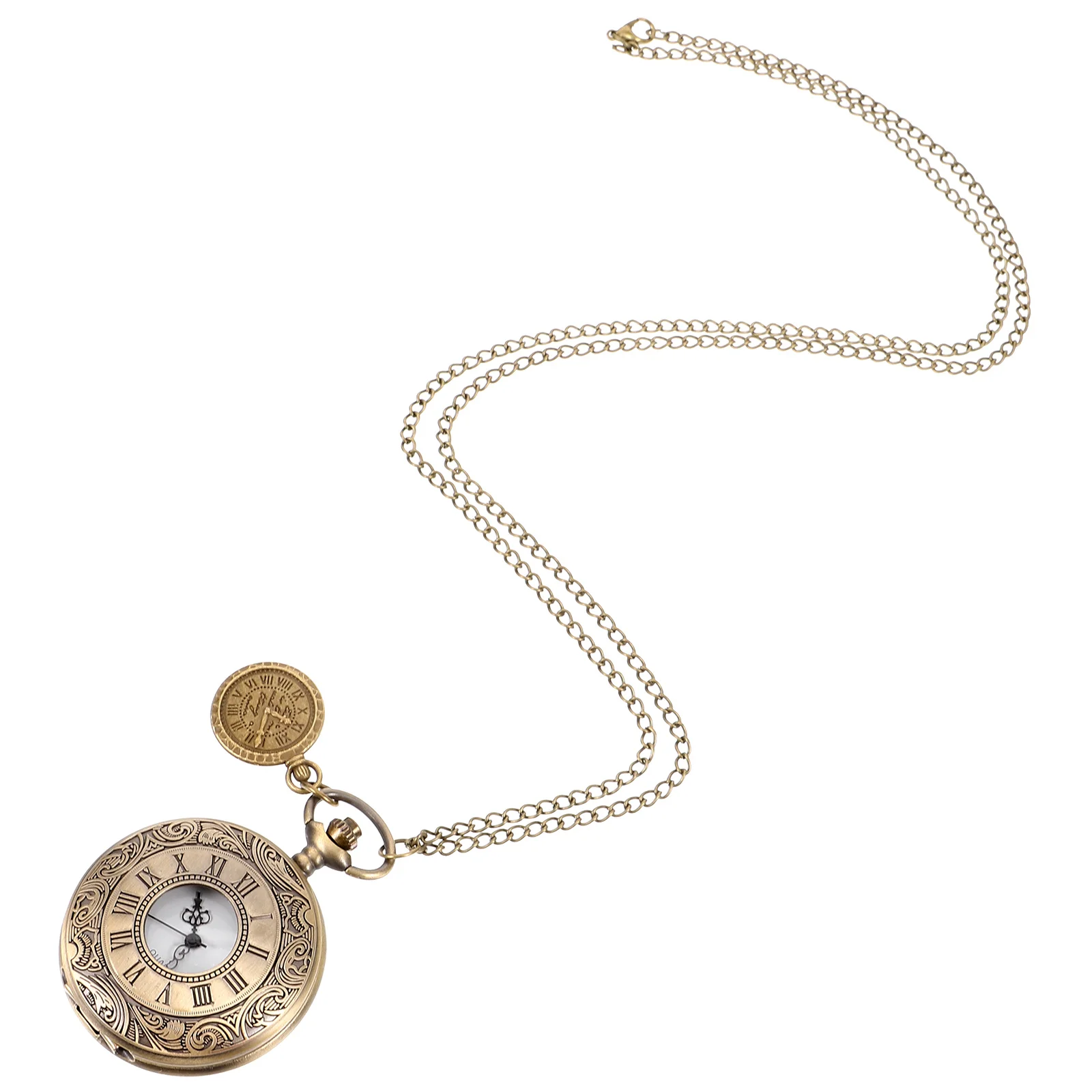 

Vintage Pocket Watch Men Roman Numeral Dial Metal Plastic Lightweight Portable Pocket Watch Decorative and Fashionable