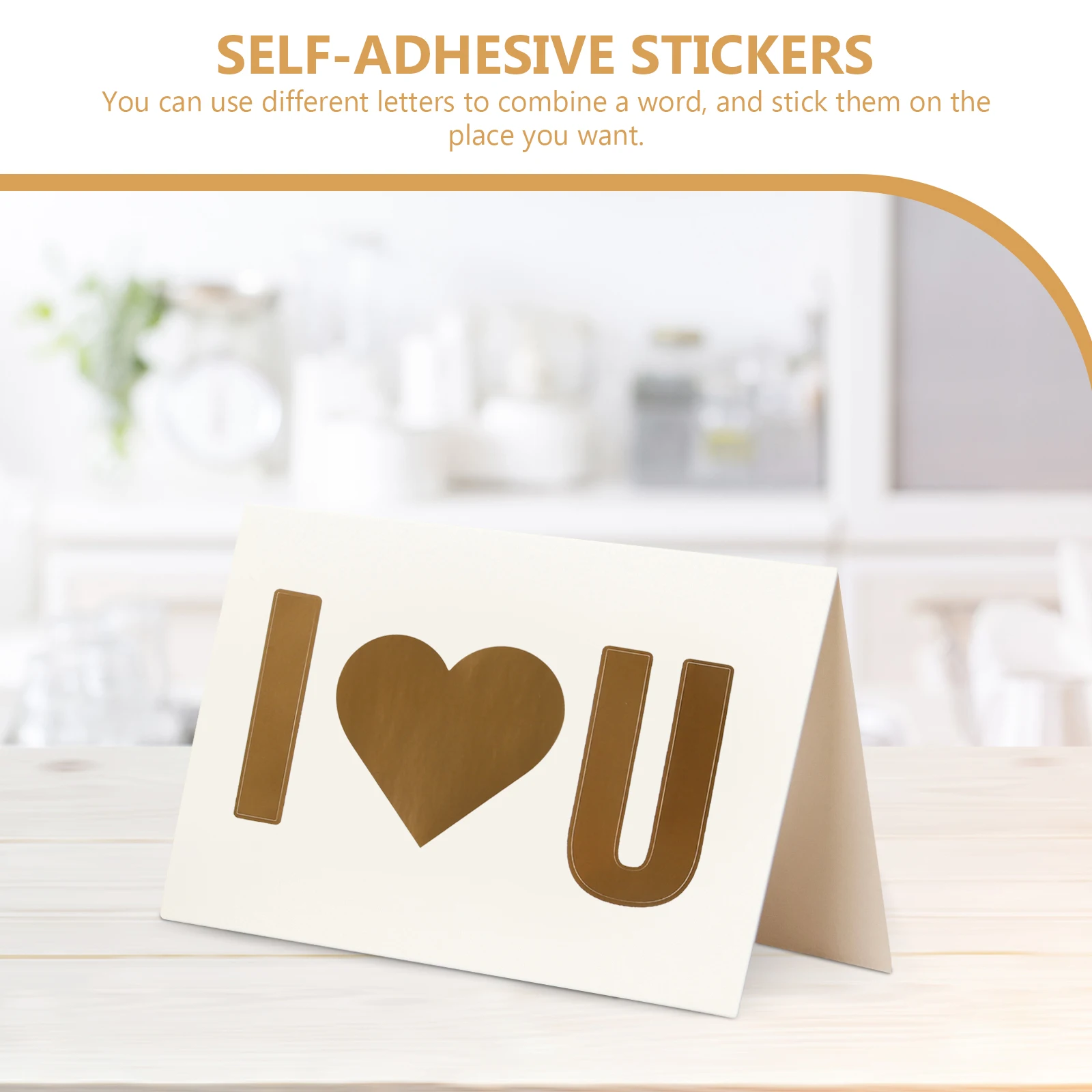

4 set Letter Stickers Gold Alphabet Number Vinyl Self Adhesive Decorative Scrapbook Stickers For Bottle Storage Box Door Window
