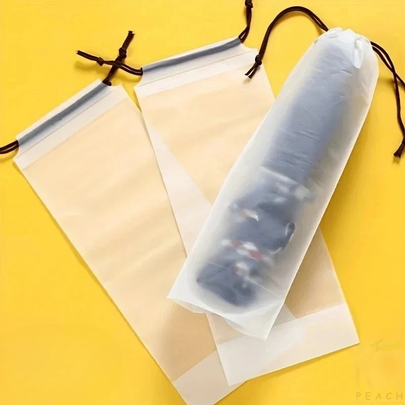 Transparent Waterproof Umbrella Storage Bag Portable Reusable Drawstring Bag Home Storage Organizer Umbrella Accessories