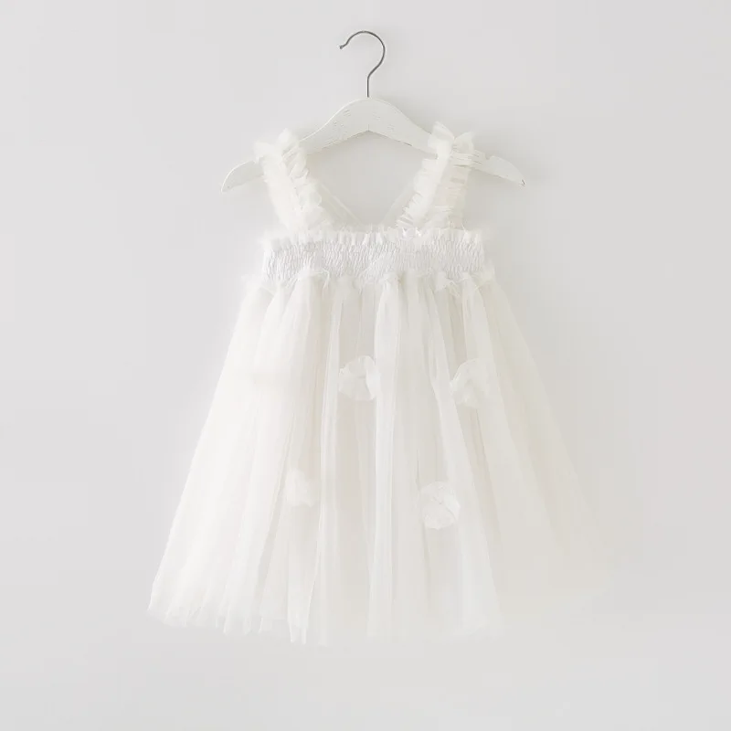 Girl Ruffles Suspender Princess Dress Kids Tutu Birthday Party 3D Butterfly Summer Dresses for 3M-6Y Elegant Girls