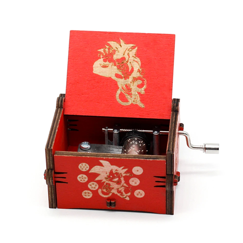 Top Sale Wood Hand Crank Music Box Dragon Ball Christmas Gift Birthday Gift Mother\'s Day  Gift