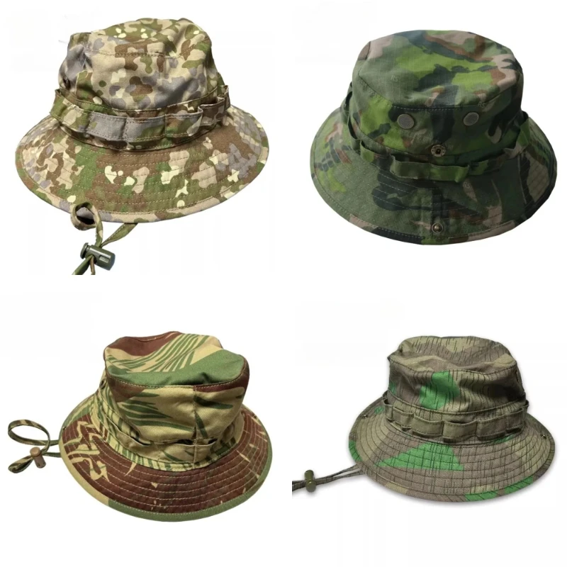 

Nylon Cotton US4CES Mexican Camouflage Large Head Circumference Beni Hat Round Brim Sunshade Breathable Tactical Hunting Caps