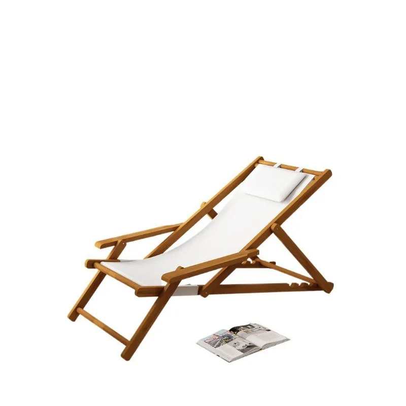 Foldable lounge chair, home courtyard balcony lunch break chair, outdoor canvas camping dual-purpose chair