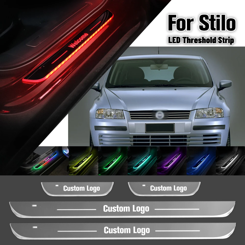 

For Fiat Stilo 2001-2008 Car Door Sill Light Customized Logo LED 2004 2005 2006 2007 Welcome Threshold Pedal Lamp Accessories