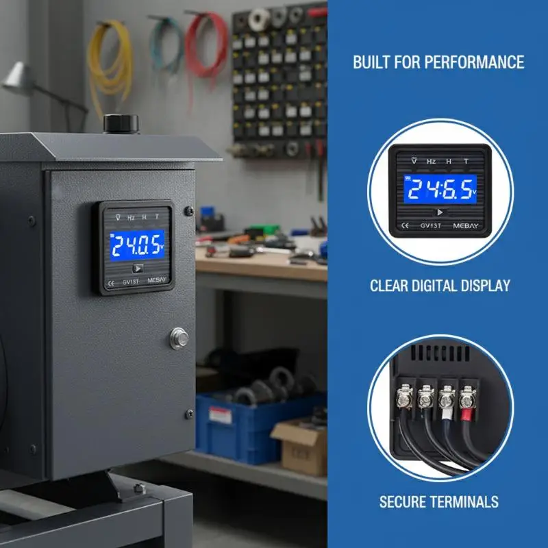 GV13T Diesel Generator Digital Display Instrument Voltmeter Frequency Hour Test Panel Meter AC220V AC380V