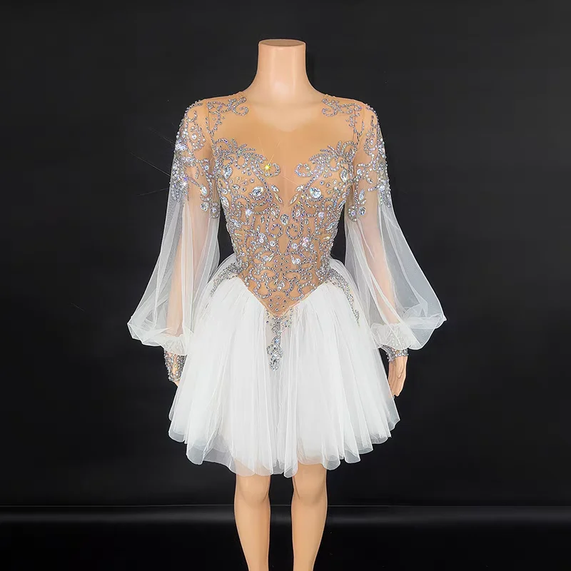 jupe-en-maille-a-manches-evasees-legere-et-europeenne-et-americaine-de-luxe-avec-imprime-diamant-d'eau-perspective-sexy-coupe-cintree-nouvelle-collection-printemps