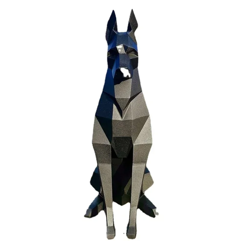 68 or 100cm Doberman Black Paper Model Home Decoration Geometric Art DIY Handmade Toy Gift DIY Geometric origami